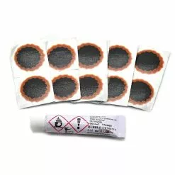 REMA TIP TOP Blister De 10 Rustines Rondes Avec 1 Tube De Colle 8 Ml