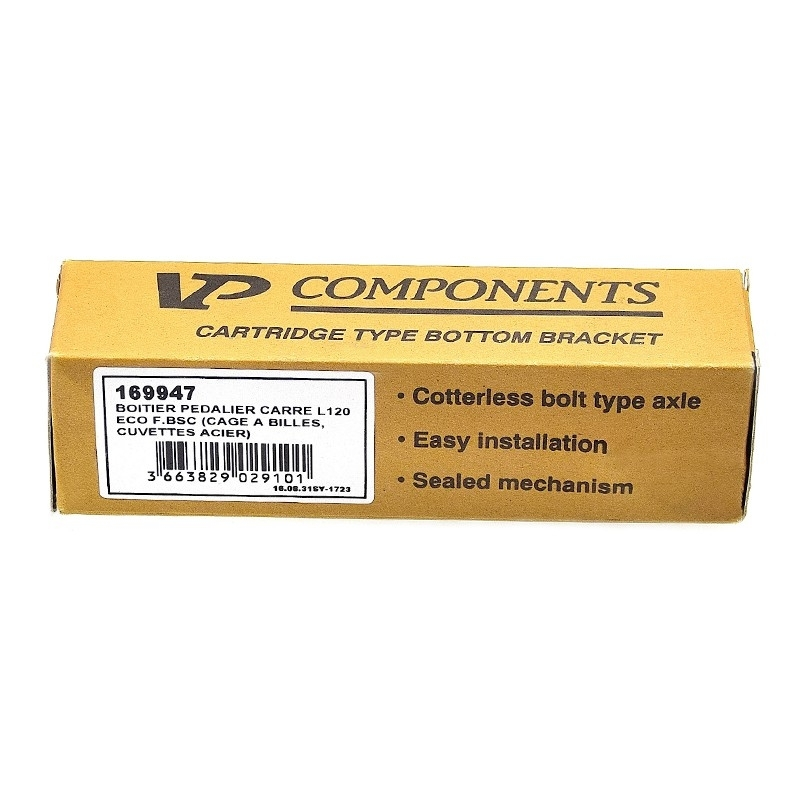 VP Components Boîtier De Pédalier Axe Carré L.120 F.BSC Avec Cages à Billes 4 VP Components Boîtier De Pédalier Axe Carré L.120 F.BSC Avec Cages à Billes – Image 2