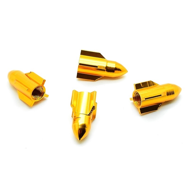 Funecobikes Bouchon De Valve Missile Doré En Aluminium - Par 4 5 Funecobikes Bouchon De Valve Missile Doré En Aluminium - Par 4 – Image 3