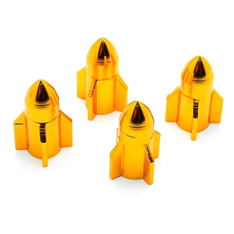 Funecobikes Bouchon De Valve Missile Doré En Aluminium - Par 4 6 Funecobikes Bouchon De Valve Missile Doré En Aluminium - Par 4 – Image 4