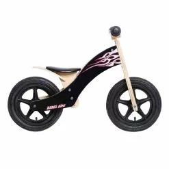Draisienne Rebel Kidz Wood Air Bois, 12", Flammes Noir