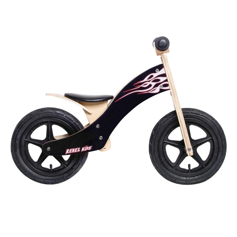 Draisienne Rebel Kidz Wood Air Bois, 12", Flammes Noir 3 Draisienne Rebel Kidz Wood Air Bois, 12", Flammes Noir