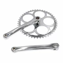 Messingschlager Pédalier De Vélo Mono-vitesse 46 Dents Vintage Pour Axe Clavette -Ventes de pièces de vélo pedalier de velo mono vitesse 46 dents vintage pour axe clavette 2