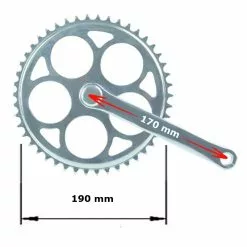 Messingschlager Pédalier De Vélo Mono-vitesse 46 Dents Vintage Pour Axe Clavette -Ventes de pièces de vélo pedalier de velo mono vitesse 46 dents vintage pour axe clavette 3