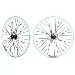 Funecobikes Roue Arriere Fixie Jante Blanche Moyeu Noir