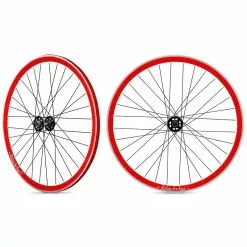 Funecobikes Roue Arriere Fixie Jante Rouge Moyeu Noir