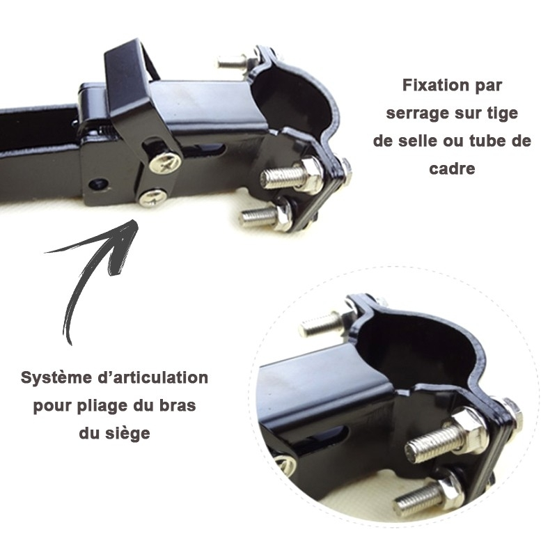 Funecobikes Selle Enfant Repliable Sur Cadre De Vélo, Avec Repose Pieds 4 Funecobikes Selle Enfant Repliable Sur Cadre De Vélo, Avec Repose Pieds – Image 2